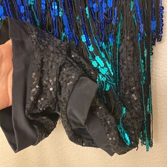 WEISSMAN Dance Costume flapper colorful black fringe Boom Boom 10926 adult SA - Picture 5 of 11